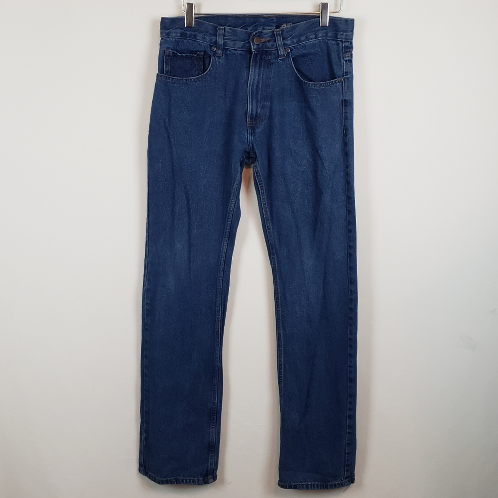 WXY Mens Straight Leg Jeans Sz 32 Dark Wash Blue